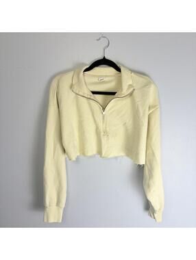 Gap Cream  Quarter Zip Sweatshirt Gym Y2K Size M